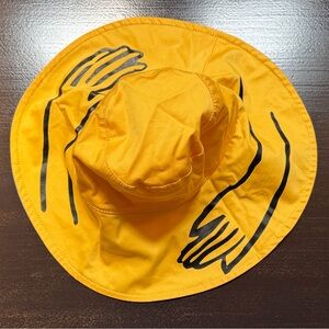 Yellow Kids Sun Hat with Black Hand Print